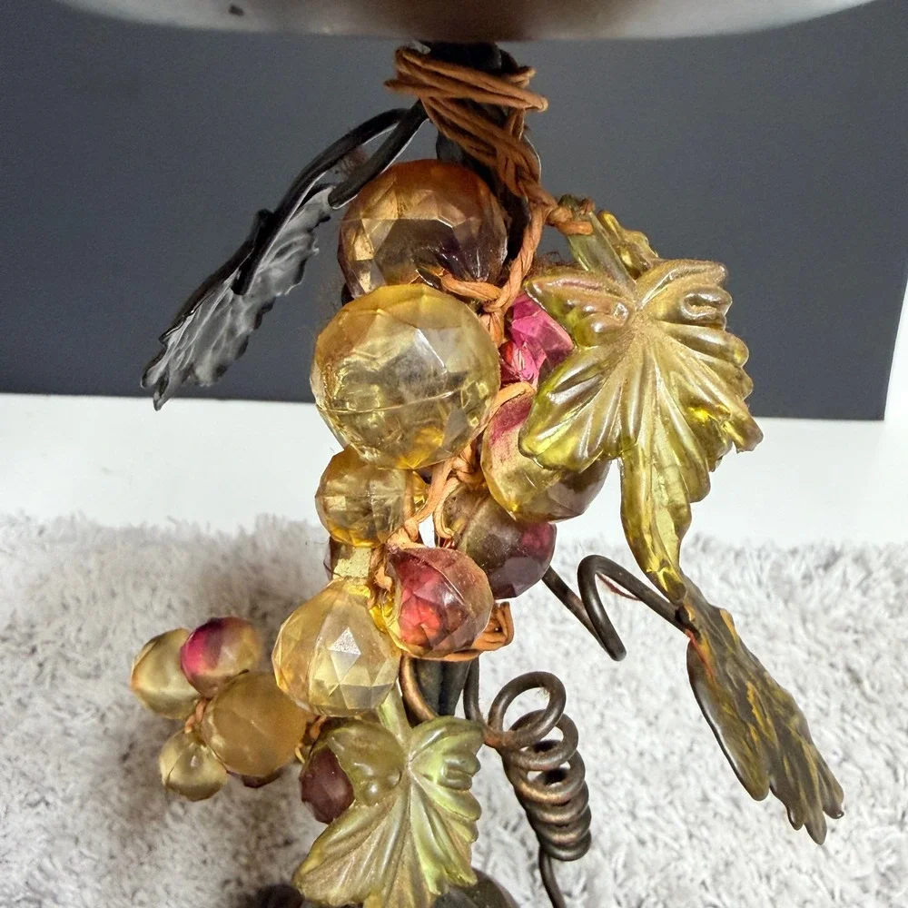 Vtg Tuscan Style Metal Grapevine Pillar‎ Candle Holders Set of 2 Bronze Finish
